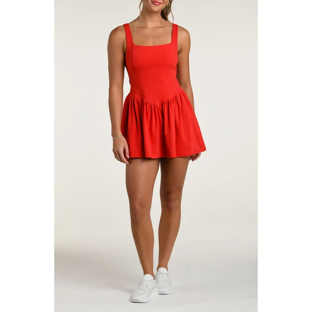 Athletic Square Neck Minidress by La Blanca