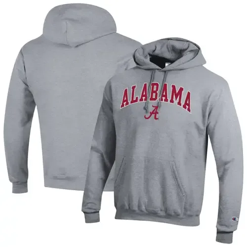 Champion Heather Gray Alabama Crimson Tide Arch Over Logo Pullover Hoodie