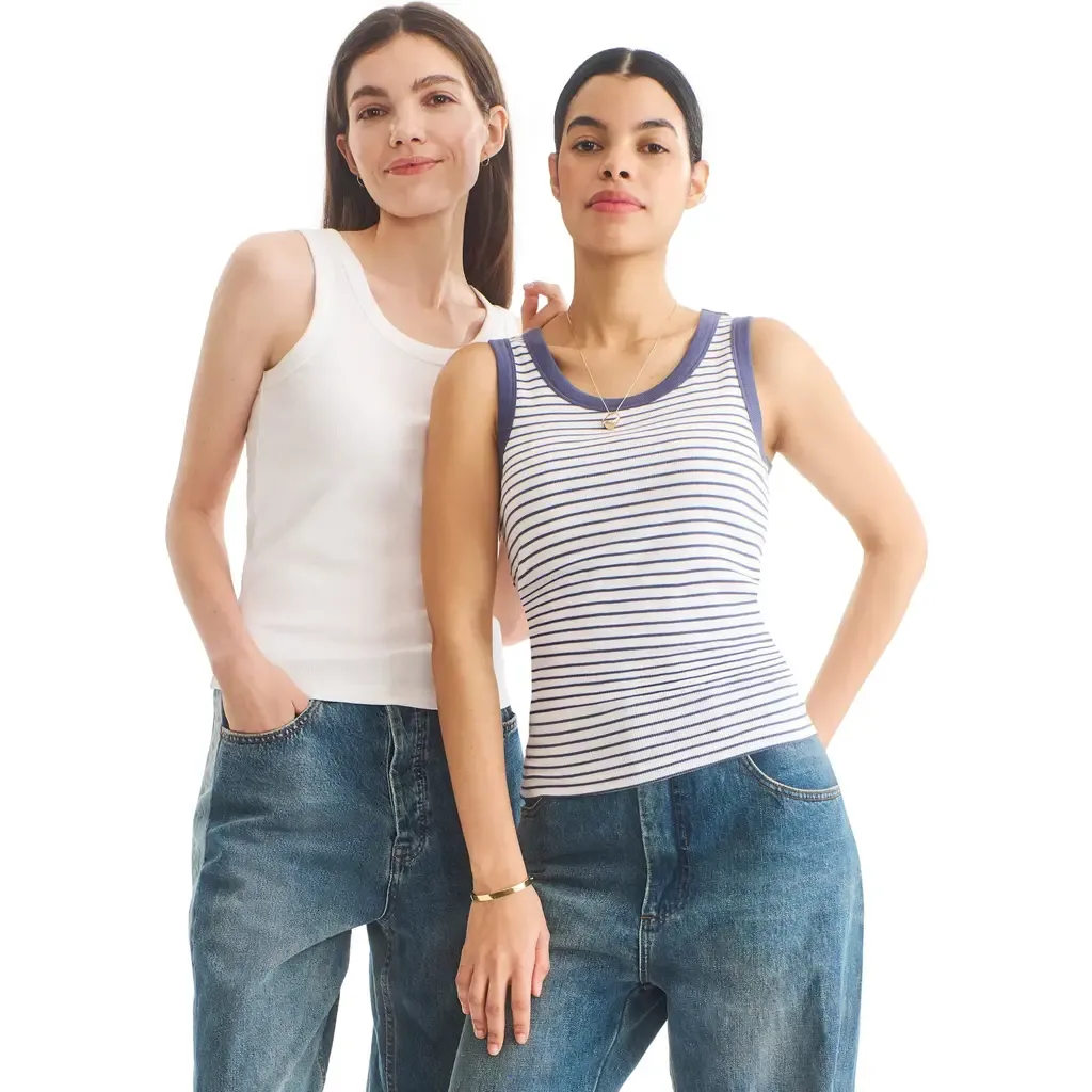 Adult Rib Tank in Stripe by Primary