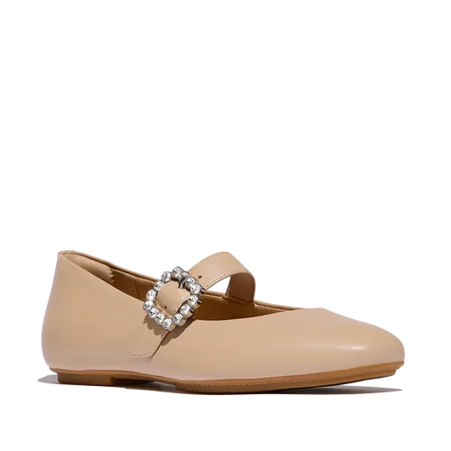 Delicato Crystal-Buckle Leather Mary Janes by FitFlop
