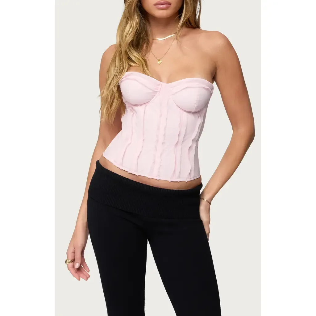 Naliah Raw Edge Underwire Crop Top by EDIKTED
