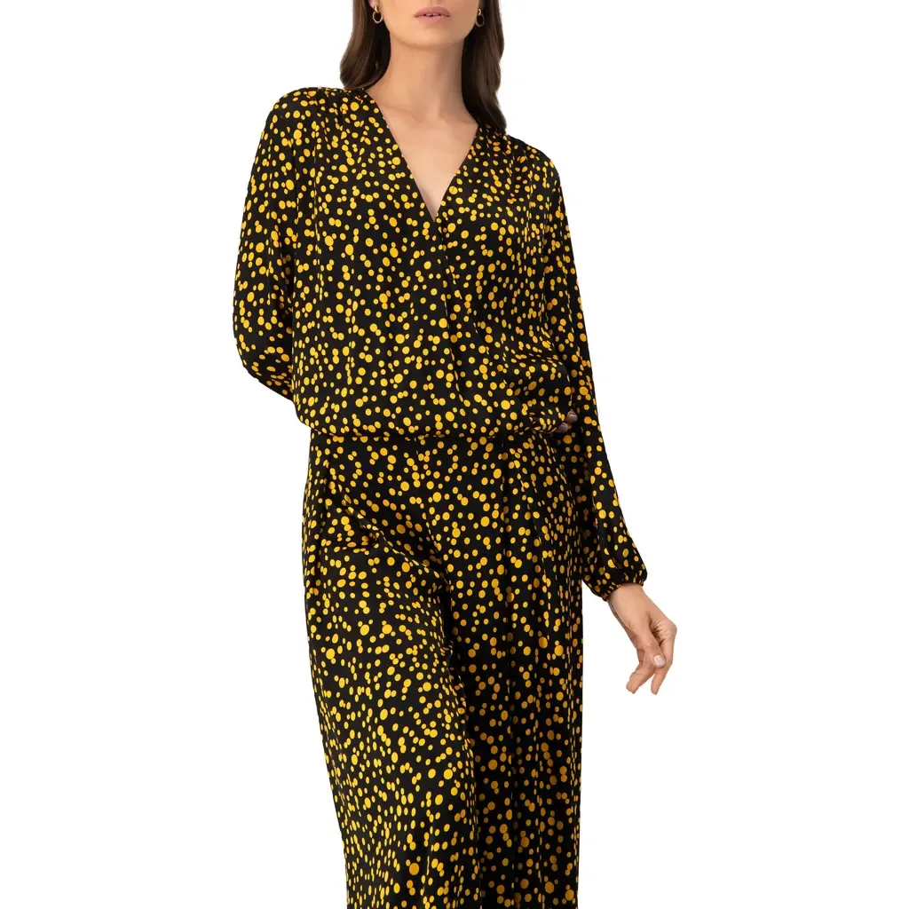 Polka Dot Straight Blouse by IVONNE