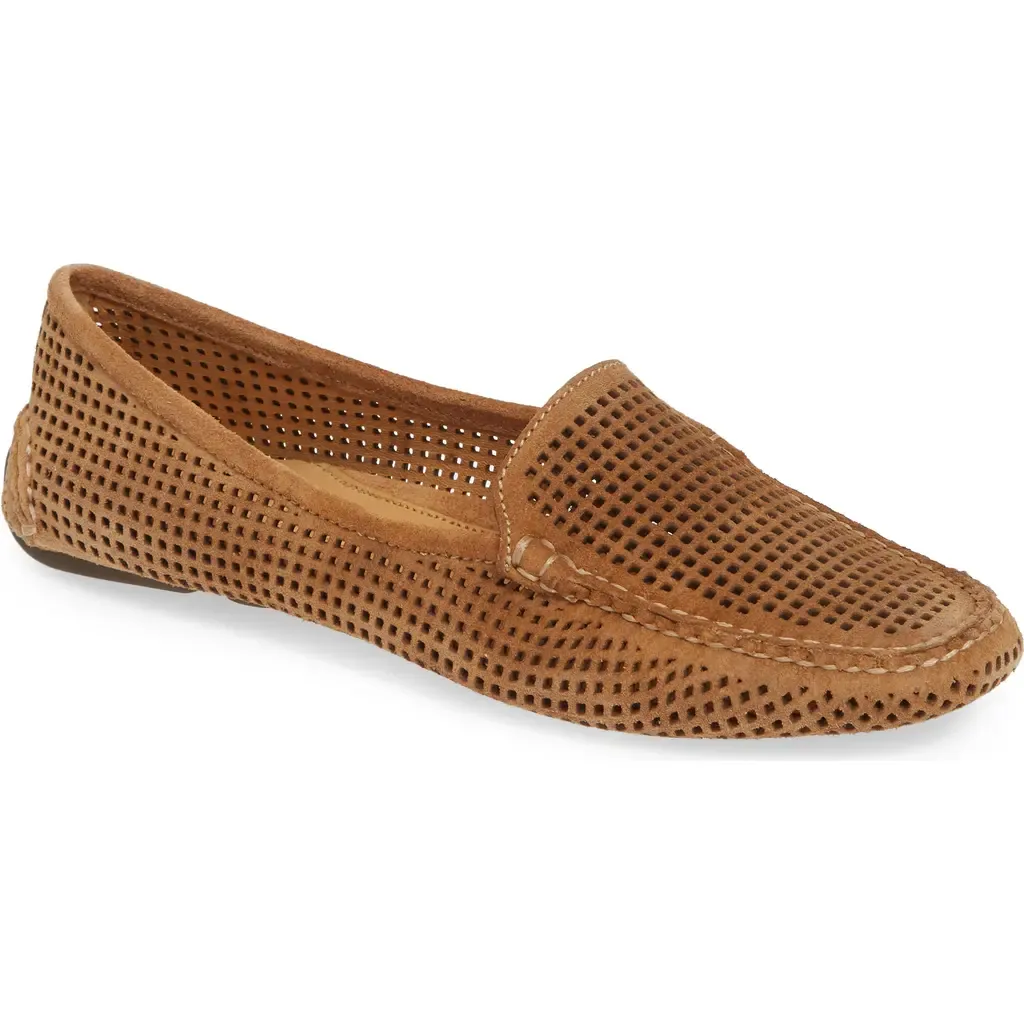Barrie Flat in Tan Suede by patricia green