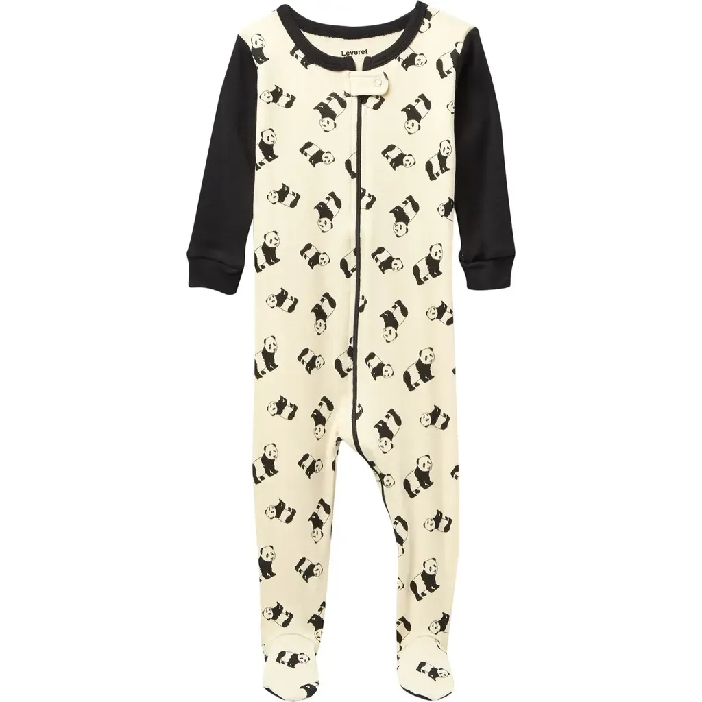 Footed Cotton Pajamas Matching Family Coordinated Animal Prints by Leveret