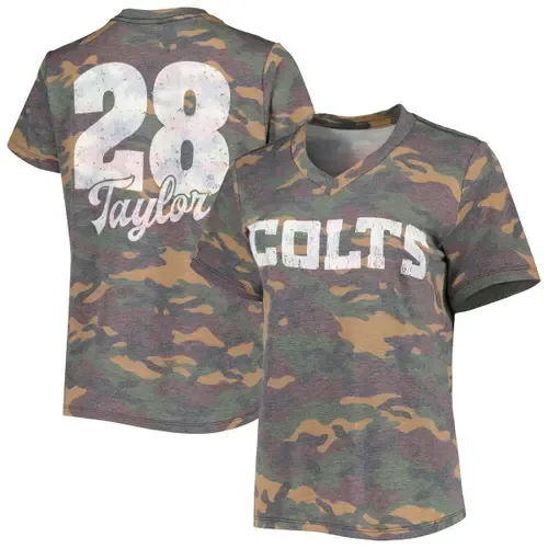 Majestic Threads Jonathan Taylor Camo Indianapolis Colts Name & Number V-Neck Tri-Blend T-Shirt by INDUSTRY RAG
