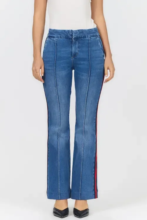Florence Mid Rise Side Stripe Bootcut Jeans by Dear John