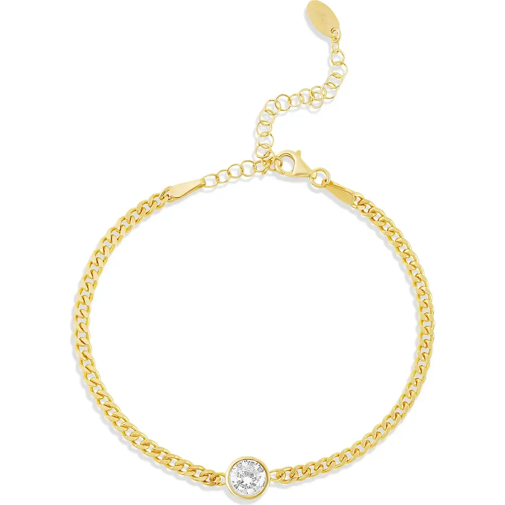Fancy Shape Cubic Zirconia Curb Chain Bracelet by SHYMI