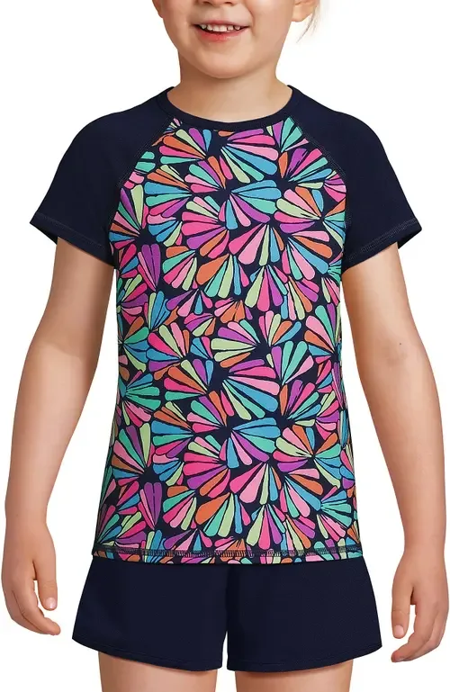 Graphic Mock Neck UPF 50 Sun Protection Rash Guard by Lands' End