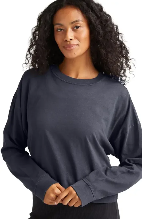 The Relaxed Crop Long Sleeve Tee by Richer Poorer