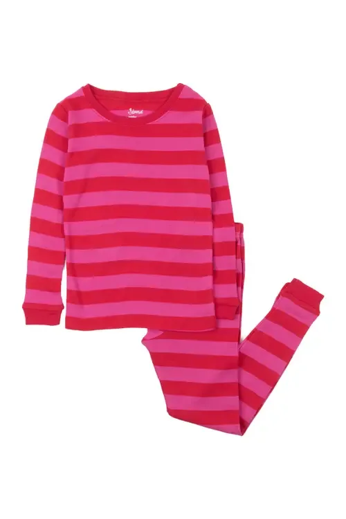 Two-Piece Striped Cotton Matching Family Pajamas by Leveret