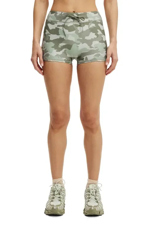 Active Ultra Soft Tie Front Micro Short in Camo by COTTON ON BODY
