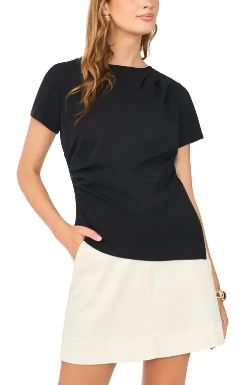 Asymmetric Side Ruched Short Sleeve Top by Vince Camuto