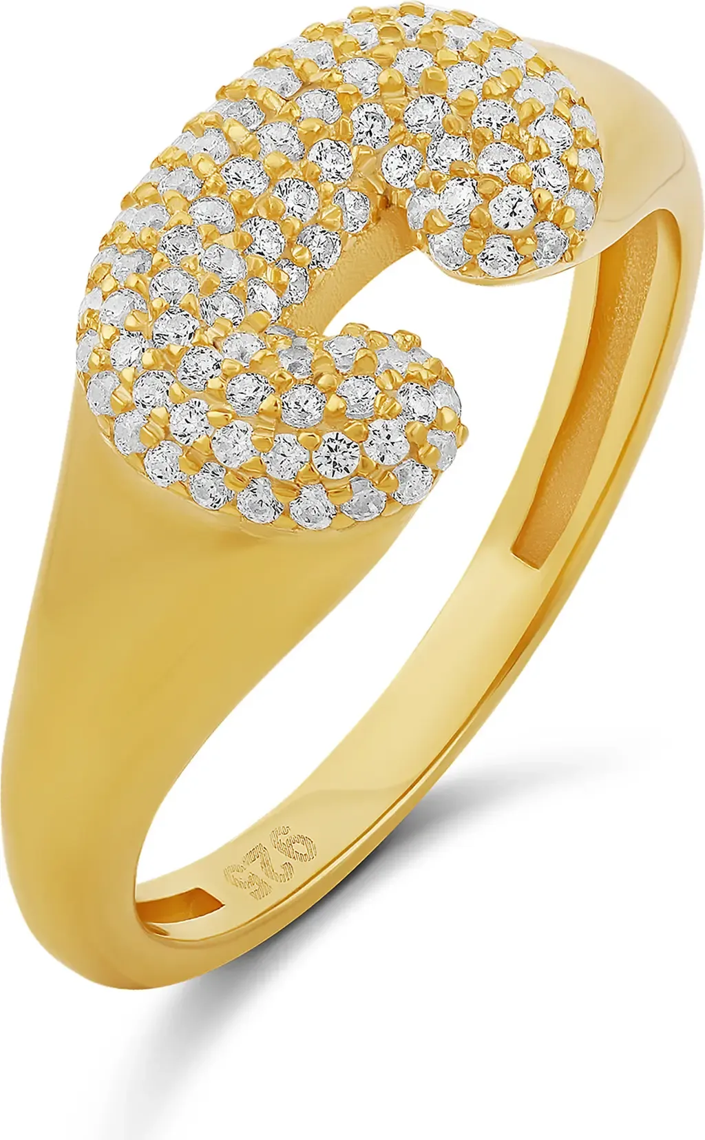 Pavé Bubble Initial Ring by SHYMI