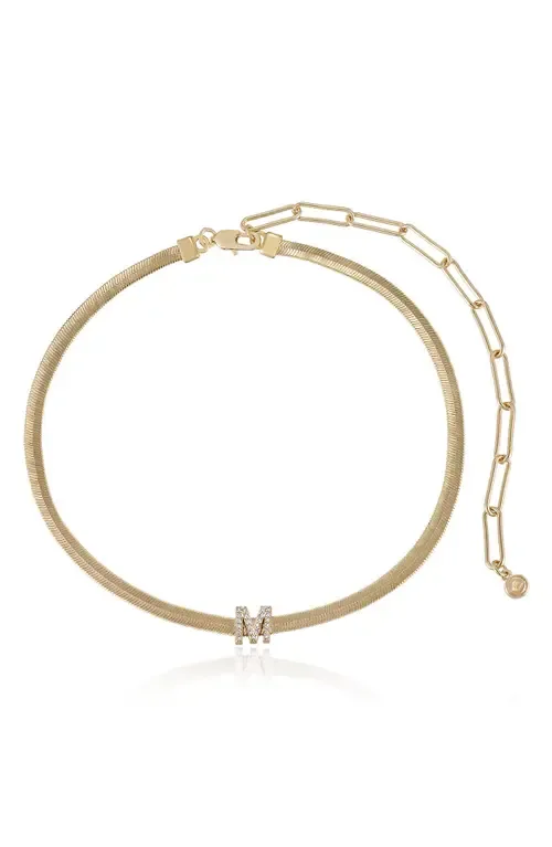 Pavé Cubic Zirconia Initial Charm Necklace by Ettika