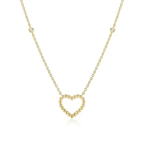 Bead Open Heart Necklace by The Lovery Fine Jewelry