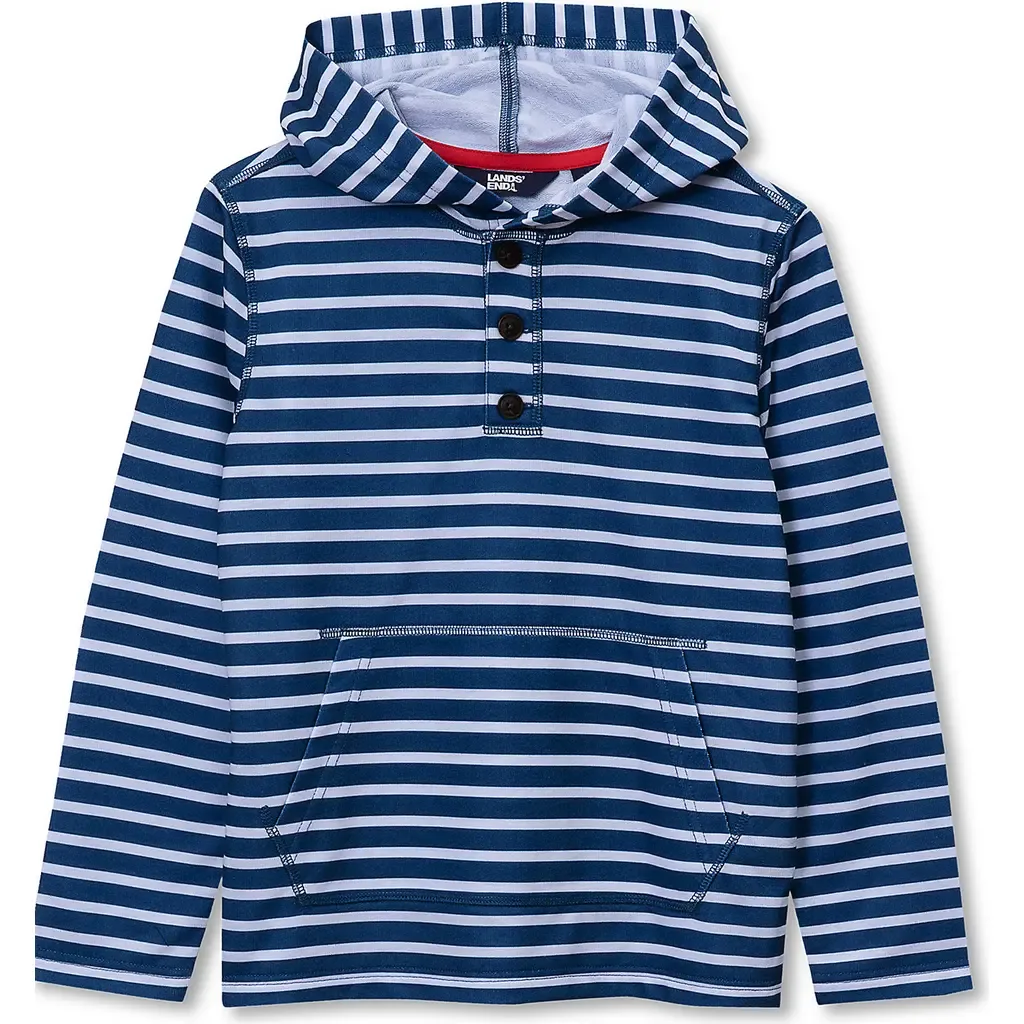 Henley Pullover Hoodie by Lands' End