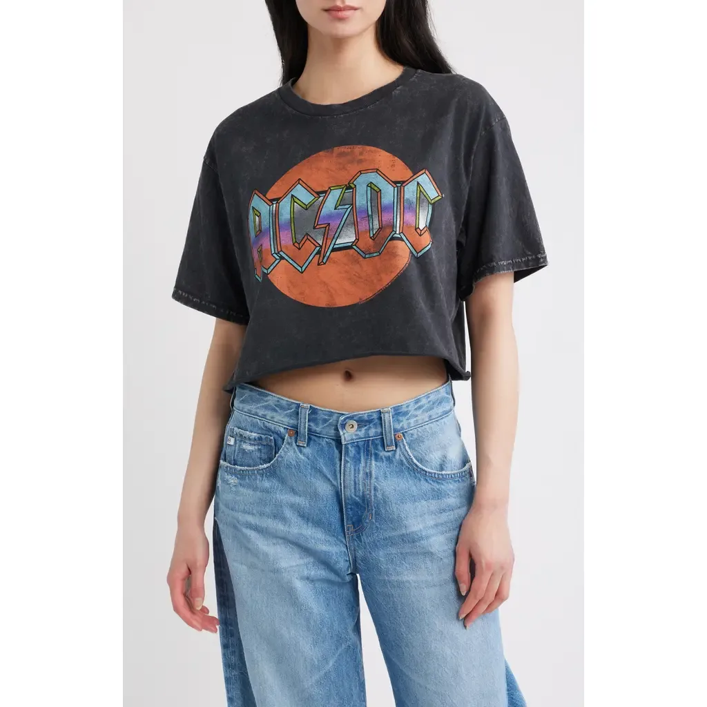 AC/DC 1979 Graphic Crop T-Shirt by Junk Food