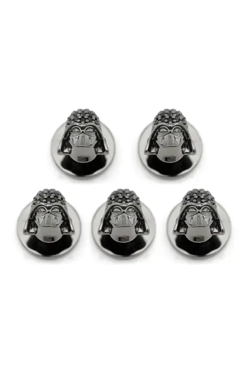 Set of 5 Darth Vader Crystal Helmet Shirt Studs by Cufflinks, Inc.