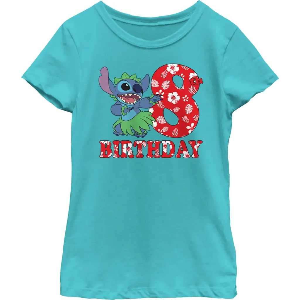 8th Birthday Hula Dance Short Sleeve Graphic T-Shirt by Lilo & Stitch