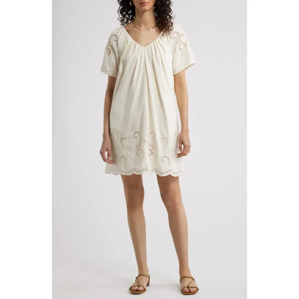 Schiffly Cutwork Embroidery Minidress by Nordstrom