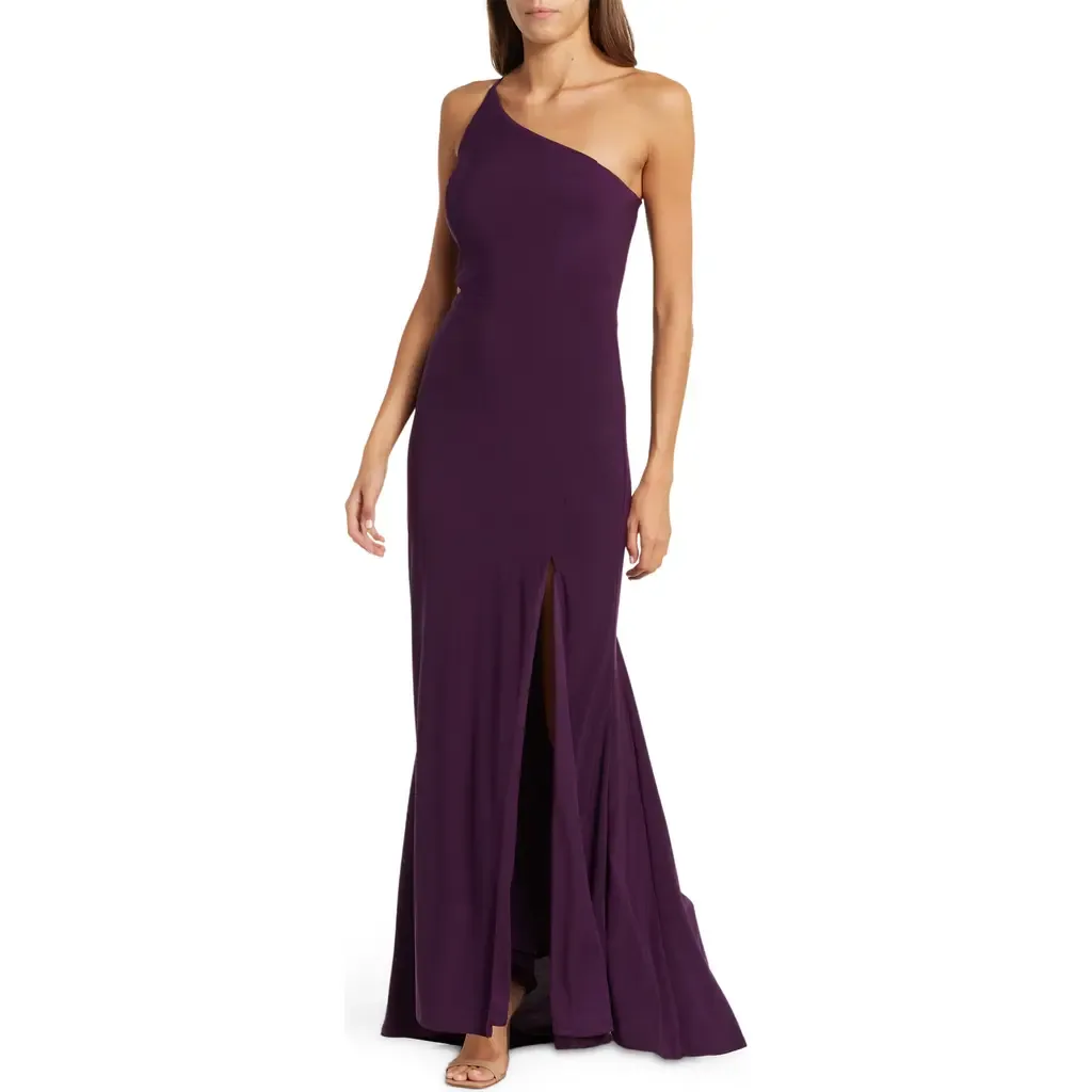 One-Shoulder Side Cutout Gown