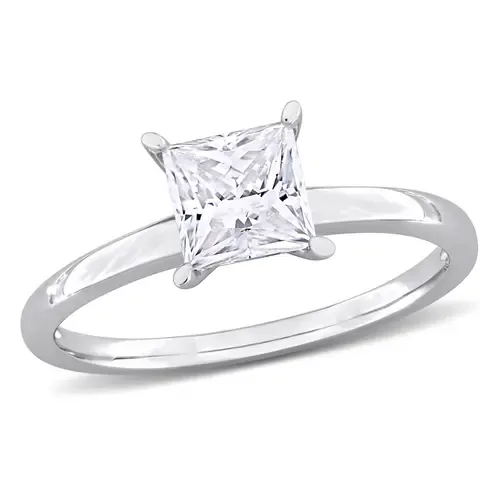 Moissanite Square Solitaire Ring in Sterling Silver by Julianna B.