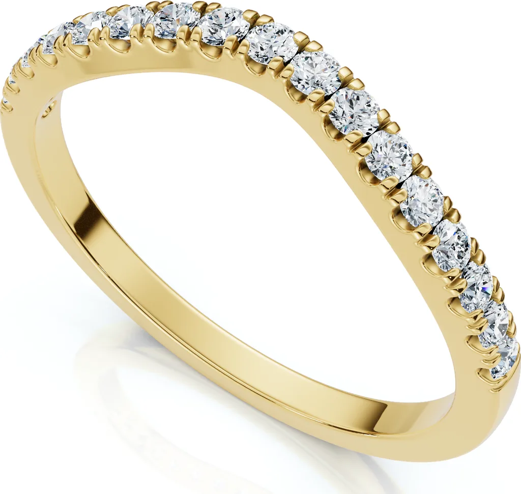 Curved Accent Diamond Guard Ring 14k Gold Lab Grown by Bliss Diamond
