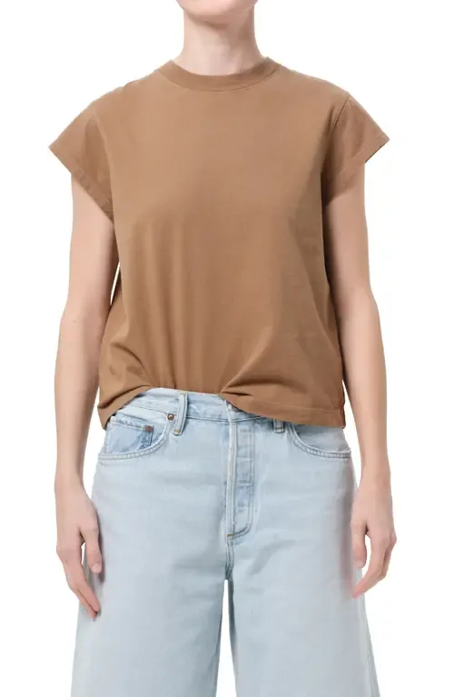 Long Line Bryce Cap Sleeve T-Shirt by AGOLDE