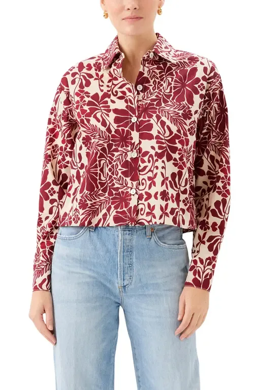 Lena Floral Cotton Button-Up Shirt by FIFTEEN TWENTY