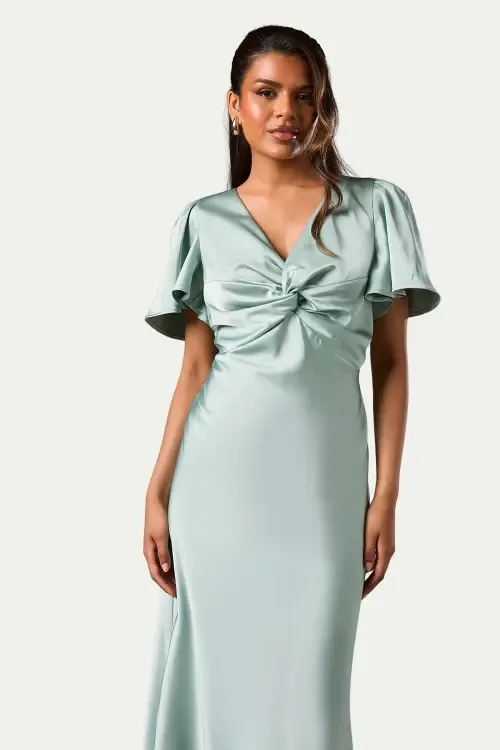Angel Sleeve Midi Bridesmaid Dress by Oasis