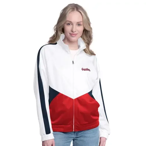 G-III Sports by Carl Banks Cleveland Guardians Rally Rhinestone Raglan Full-Zip Track Jacket by G-III SPORTS BY CARL BANKS