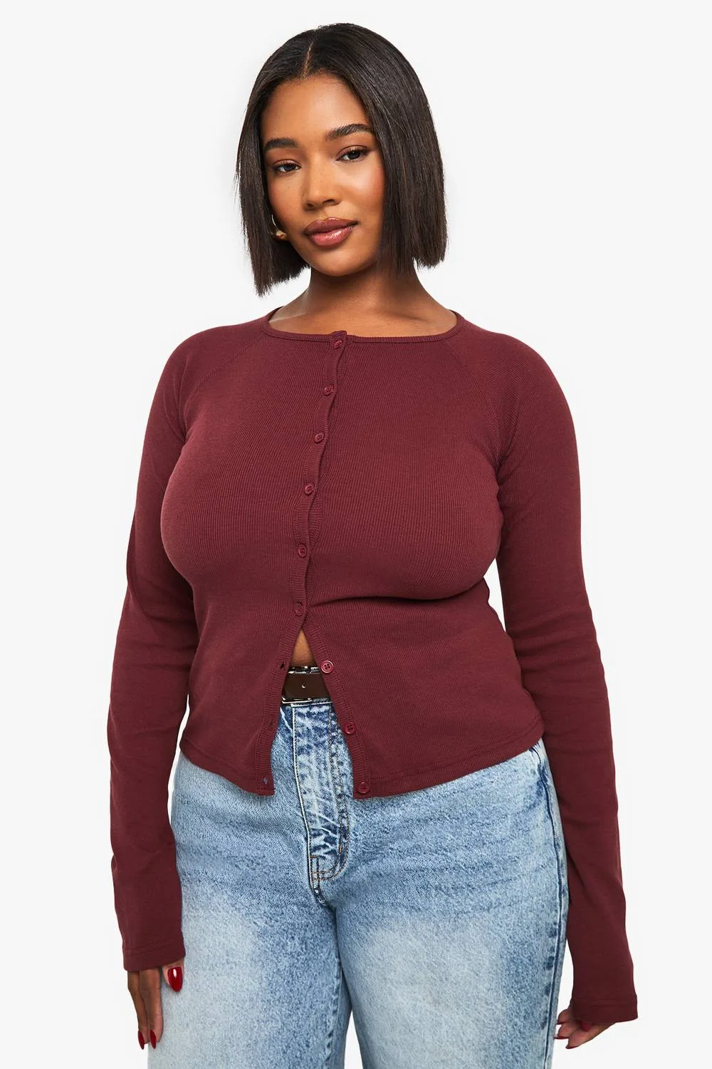 Button Down Long Sleeve Top