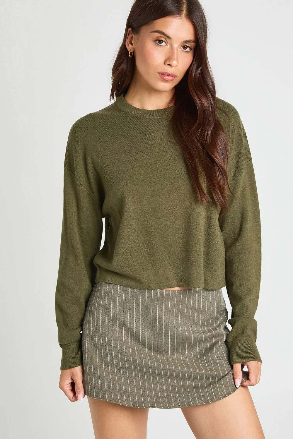 Round Neck Long Sleeve Knitted Top by boohoo