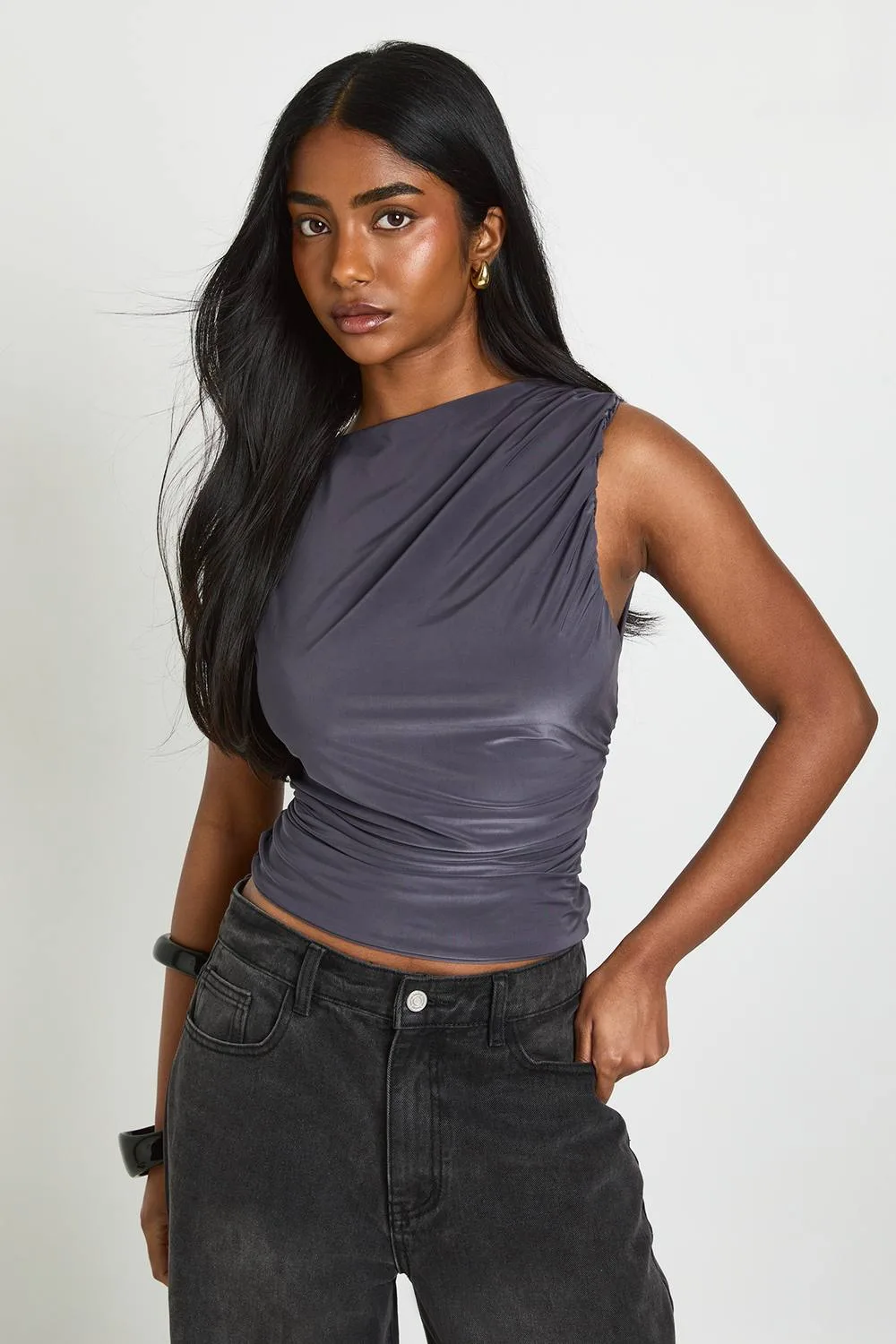 Ruched Sleeveless Top