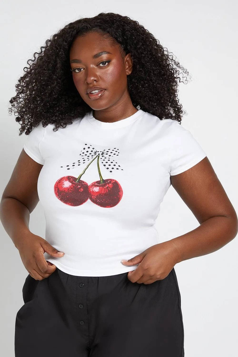 Polka Cherry Print Baby T-Shirt by boohoo
