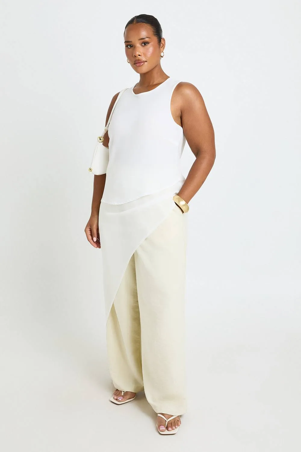 Layered Asymmetric Hem Longline Top by boohoo