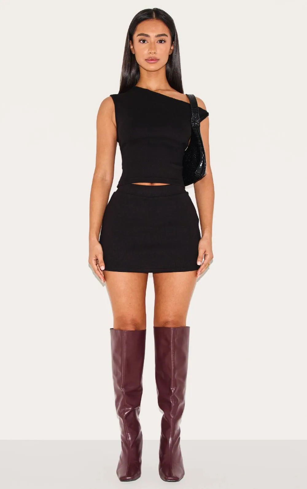 Ribbed High Waisted Mini Skirt Co-Ord by PrettyLittleThing
