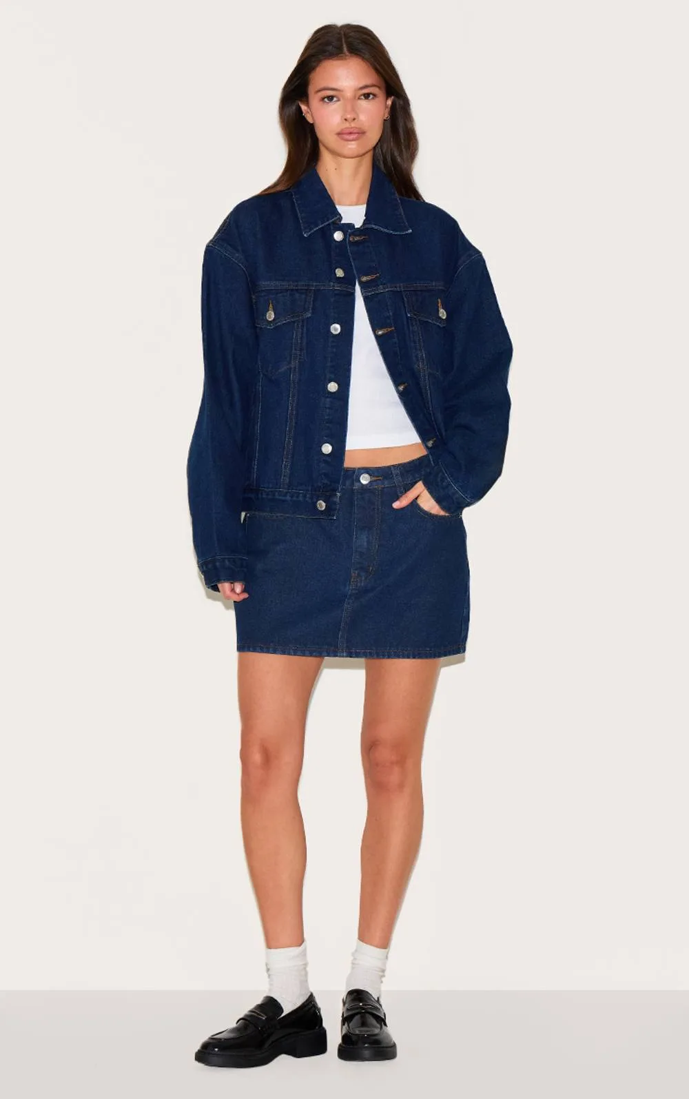 Rigid Denim Mini Skirt by PrettyLittleThing