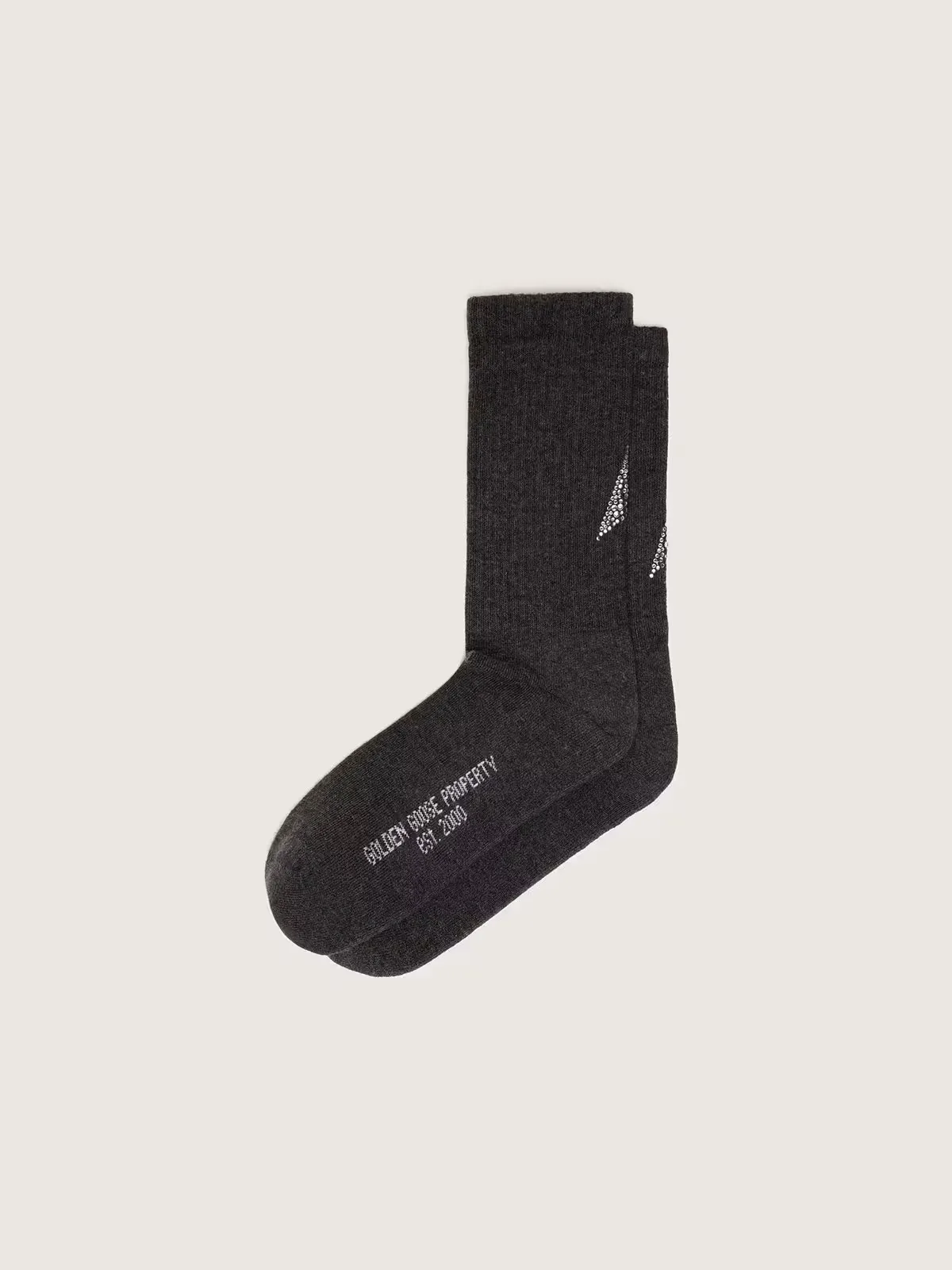 Dark Gray Socks with Crystal Star on the Back by Golden Goose