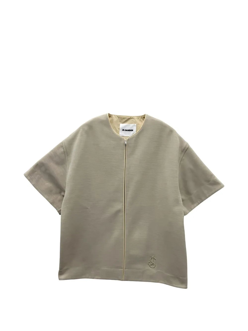 Zip-Up Logo-Embroidered T-Shirt by Jil Sander