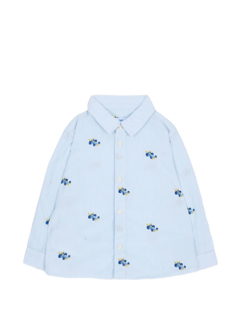 Car-Embroidered Striped Shirt by Mayoral