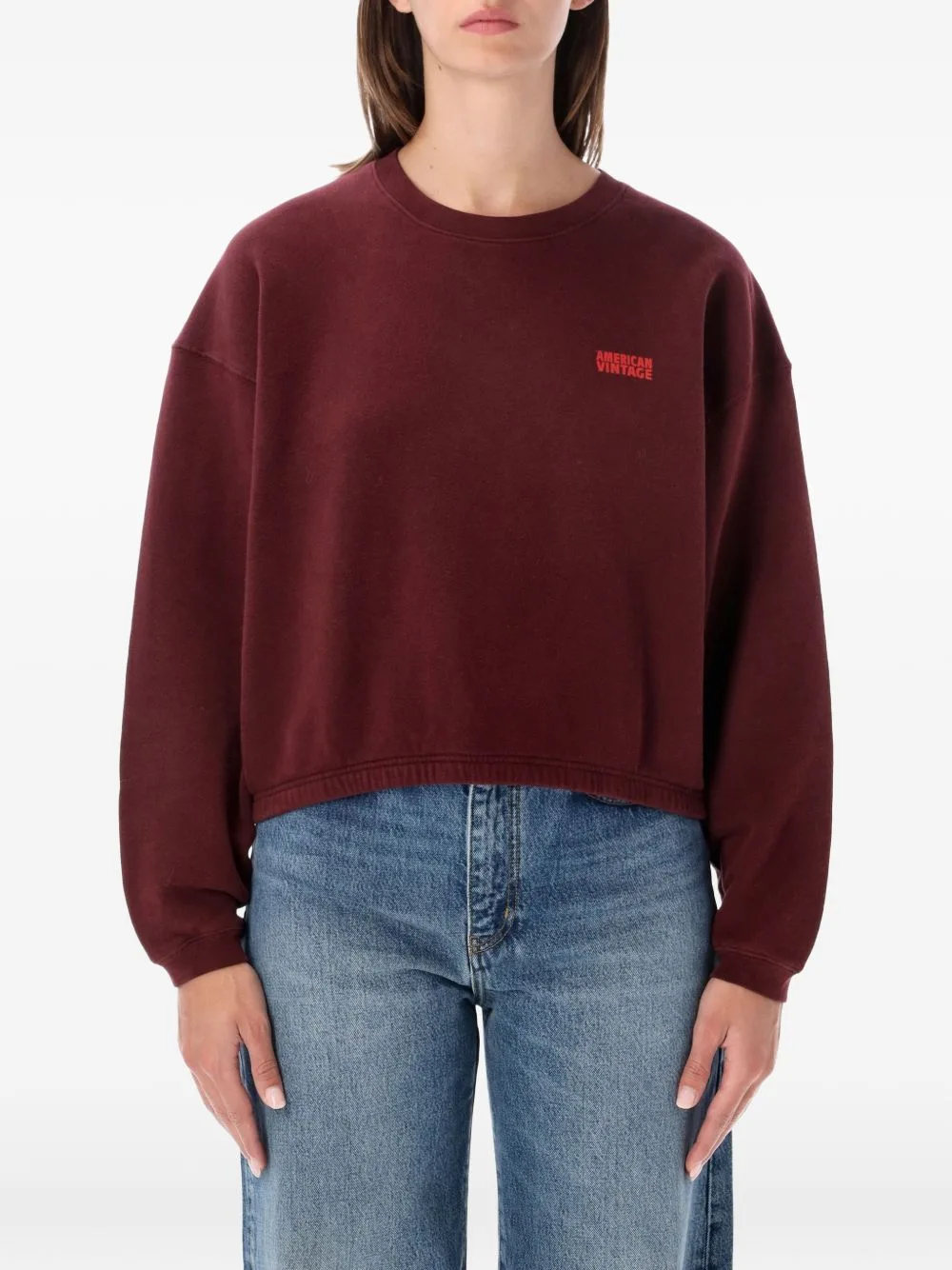 Izubird Logo-Print Cropped Sweatshirt by American Vintage