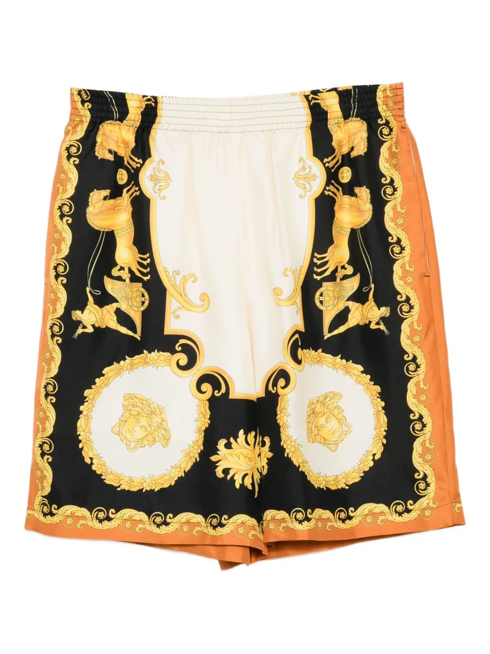 Printed Silk Twill Regular Shorts