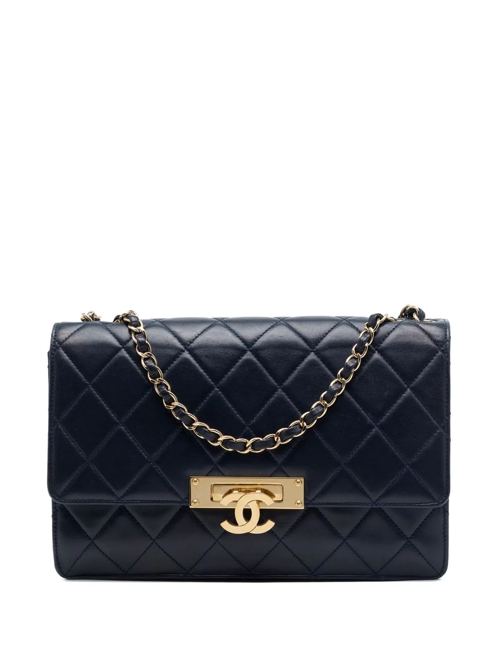 2013-2014 Quilted Lambskin Golden Class Flap Shoulder Bag by CHANEL Pre-Owned