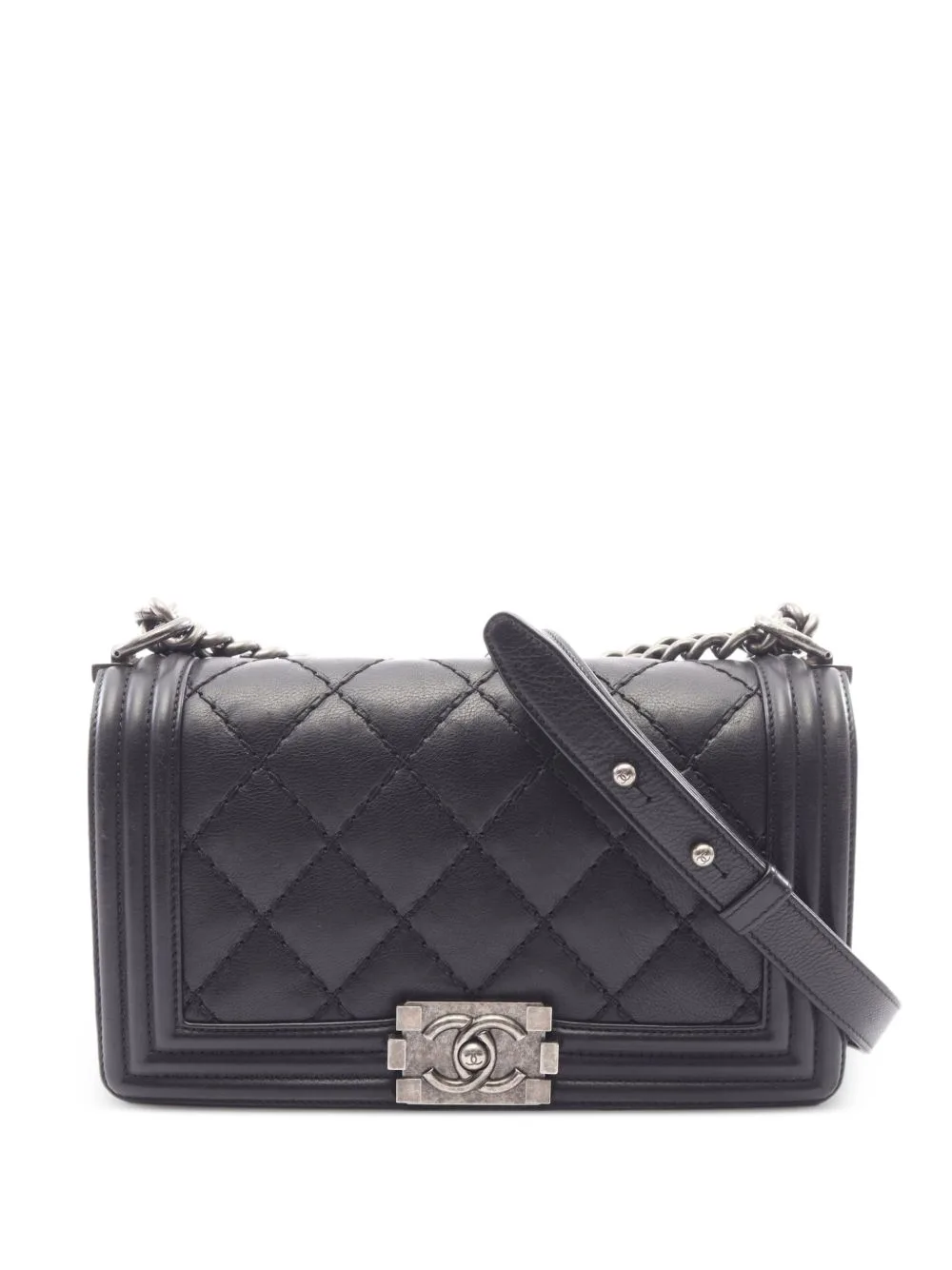 2013-2014 Boy Diamond-Quilted Chain Shoulder Bag by CHANEL Pre-Owned