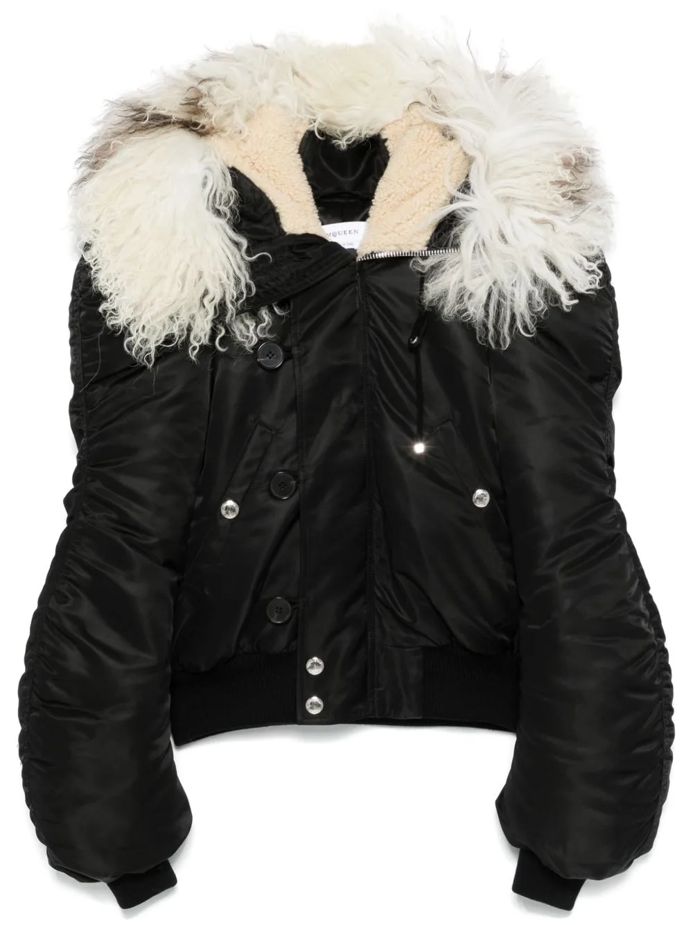 Shearling-Collar Bomber Jacket by Alexander McQueen