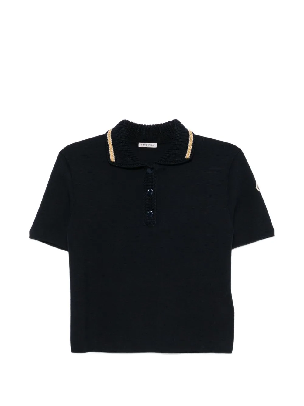 Logo-Patch Knit Polo Shirt by Moncler