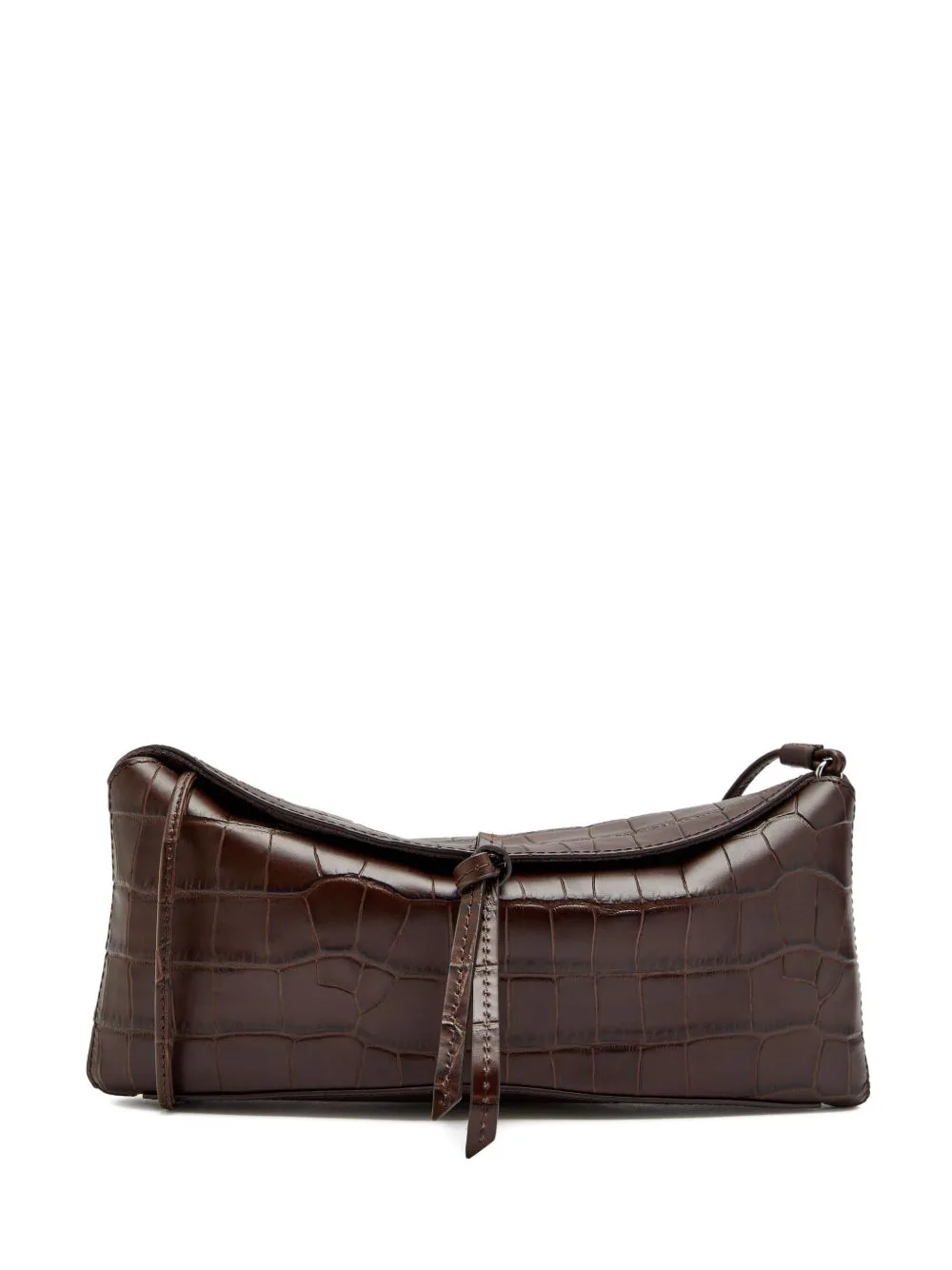 Croc-Effect Leather Shoulder Bag by STAUD