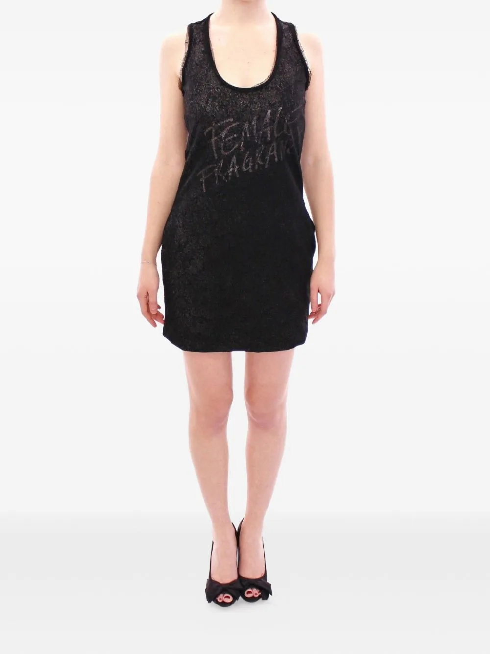 Lace-Lined Graphic-Print Dress by Ermanno Scervino