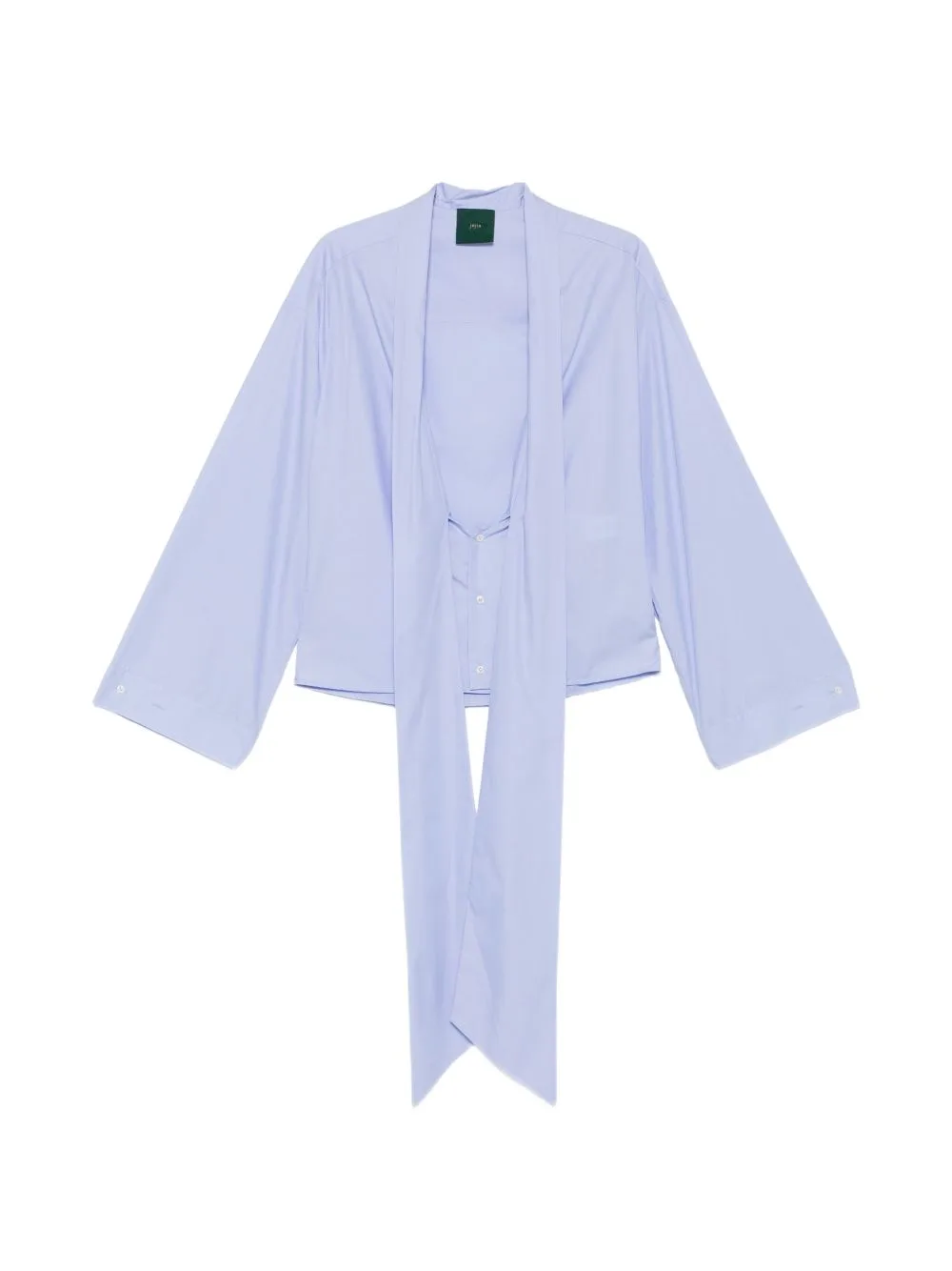 Viv Pussy-Bow Wide-Sleeve Shirt by Jejia